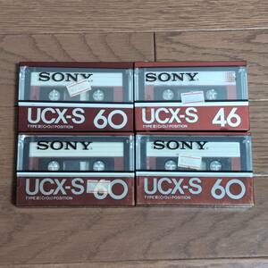 [ cassette ] unused unopened SONY UCX-S 60 3 piece UCX-S 46 1 piece total 4 piece set high position TYPE II brand music Showa Retro recording rare valuable 