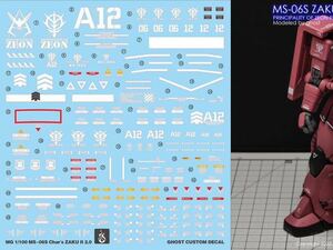 MG 1/100 シャア専用ザク II 用水転写式デカール　並行輸入品