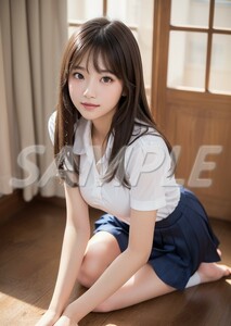 s62 【1点もの】AI美女イラスト 高画質 ポスター グラビア A4光沢厚手写真用紙　匿名配送 かわいい 美人 美少女 美女 セクシー