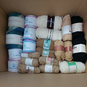 100 иен ~ K2 шерсть рукоделие материал вязание * старый шерсть совместно комплект 