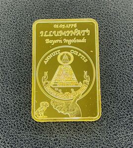 外国古銭　イルミナティ　大型金貨　ゴールドバー　カプセル付き