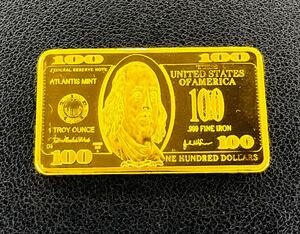 外国古銭 アメリカ 100ドル　大型金貨　ゴールドバー　カプセル付き 