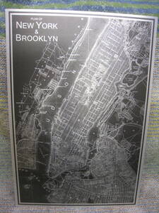 NEW YORK CITY ニューヨーク Plan of NEW YORK & BROOKLYN Made in France Printed in France for IKEA 中古品