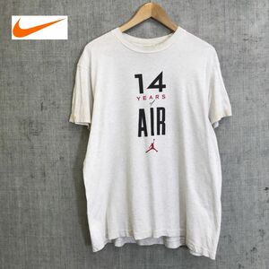 G2394-N◆90s◆ old NIKE ナイキ 半袖Tシャツ カットソー ジョーダン バスケ プリント ◆ sizeL グレー系 コットン100 古着