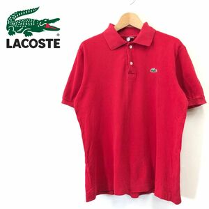 G2461-F◆ LACOSTE ラコステ 半袖ポロシャツ カットソー トップス ◆ ポロシャツ コットン レッド 古着 メンズ 春夏