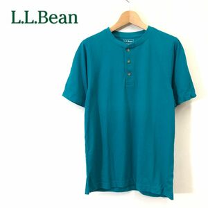 G2357-F-N◆ 美品 ◆ LLBEAN エルエルビーン 半袖ヘンリーネックTシャツ カットソー ◆ sizeS コットン100 グリーン 古着 メンズ 春夏