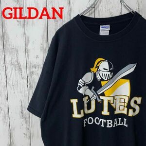 GILDAN USA古着 ビッグプリントTシャツ XL 黒LUTESフットボール