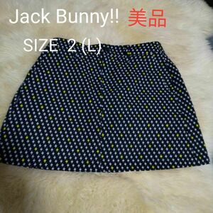 Jack Bunny!!　ジャックバニー　ゴルフ スカート　SIZE 2 (L) ブラック総柄