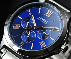  новый товар 1 иен реимпорт Casio новый товар голубой металлик & Rome цифра 30m водонепроницаемый последняя модель многофункциональный наручные часы мужской подлинный товар в Японии не продается 