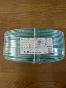 【未使用】IV5.5sq 緑 300m ケーブル 電線 アース線 フジクラダイヤケーブル社製 2023年4月製造