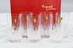 **kagami crystal tumbler 6 customer set beautiful cut glass / crystal glass easy to use size highball beer unused storage goods 