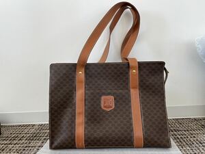 CELINE セリーヌ マカダム トートバッグ レザー 