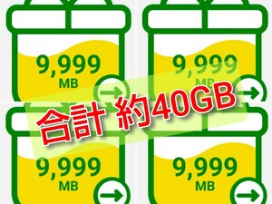 mineo 約40GB【送無・匿名】 マイネオ パケットギフトコード （39.05GB・9999MB X４）