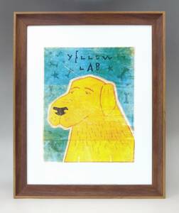 新品☆額付アートポスター★犬の絵☆LAB(YELLOW)☆イエローラブ☆インテリア☆動物病院／店舗様必見◆27