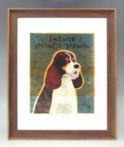 新品☆額付アートポスター★犬の絵☆English Springer Spaniel (tri-color)☆スパニエル☆インテリア☆動物病院／店舗様必見◆85_画像1