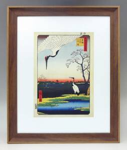 新品☆額付アートポスター◇日本画☆安藤広重☆歌川広重☆三河島☆絵画☆壁掛け☆インテリア☆35