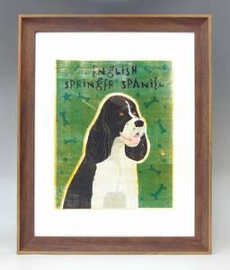 新品☆額付アートポスター★犬の絵☆English Springer Spaniel☆イングリッシュ・スプリンガー・スパニエル☆動物病院／店舗様必見◆19