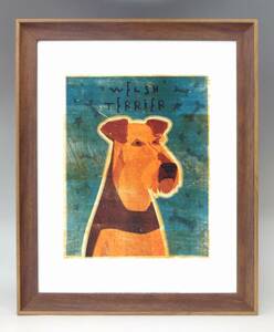 新品☆額付アートポスター★犬の絵☆Welsh Terrier☆ウェルシュ・テリア☆インテリア☆動物病院／店舗様必見◆87