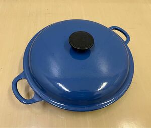 【値下】ルクルーゼ 26cm ビュッフェキャセロール Le Creuset ブルー　 両手鍋 調理器具