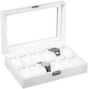  наручные часы хранение кейс 1 2 шт для часы кейс для хранения ключ имеется часы коробочка для коллекционирования белый кожа наручные часы место хранения box стекло небо с табличкой 