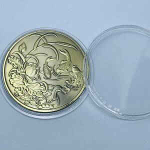GU164中国文化記念メダル 錦鯉 開運 金運 財運 幸運コイン 風水の置物 美品 外国硬貨 海外古銭 コレクションコイン 重さ約28g