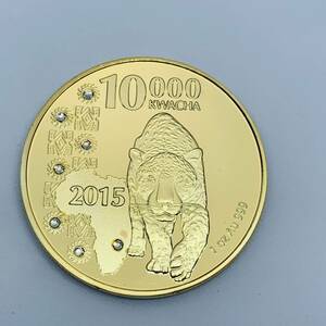 GU166アフリカ動物記念メダル ザンビア ヒョウ 幸運コイン 風水の置物 美品 外国硬貨 海外古銭 コレクションコイン 重さ約29g