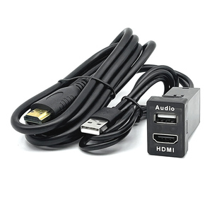 USBオーディオ入力ポート ＆ HDMI入力ポート オーディオ 中継 ケーブル 延長 線 スイッチホールパネル TOYOTA 車 トヨタ車系用 カー用品