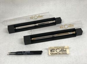 筆記未確認/現状品 Colibri OF LONDON ボールペン 2本 まとめて ケース付 コリブリ シルバー ゴールド 筆記用具 ヴィンテージ 203941