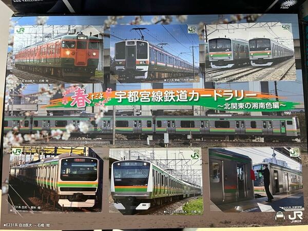 春だよ!宇都宮線鉄道カードラリー 〜北関東の湘南色編〜カード６種類と記念台紙　JR東日本