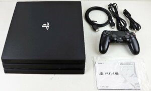 M◇中古品◇ゲーム機 PS4 CUH-7200B PlayStation4 Pro ジェット・ブラック 1TB ソニー/SONY コントローラー・ケーブルつき ※箱他欠品