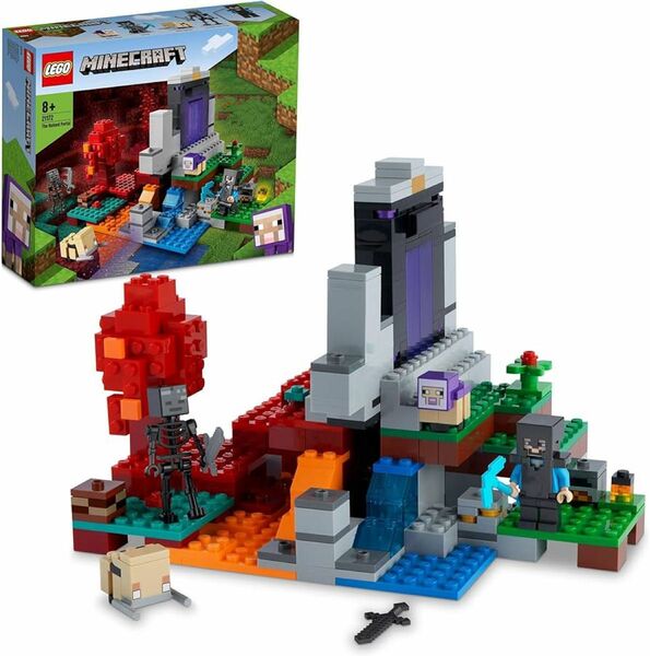 美品 LEGO マインクラフト 荒廃したポータル 21172 レゴ