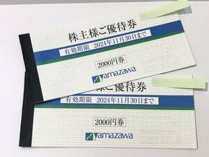 【F1374AY】送料無料 未使用 ヤマザワ 株主優待券 4000円分 有効期限2024年11月30日まで