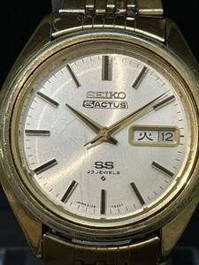 【F1184CK】SEIKO セイコー ５ ACTUS アクタス 6106-7480 デイデイト ラウンド シルバー 自動巻き メンズ 腕時計 稼働品