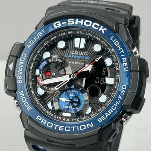 美品 G-SHOCK GN-1000B-1AJF GULFMASTER ガルフマスター 方位.温度計搭載 ツインセンサー アナログ/デジタル アナデジ 反転液晶 ブラック