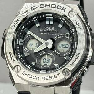 美品 G-SHOCK GST-W310-1AJF G-STEEL/Gスチール タフソーラー 電波受信 電波ソーラー マルチバンド6 アナログ/デジタル ブラック シルバー