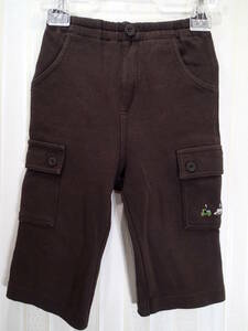 * Familia /familiar 100.* car embroidery waist rubber shorts / short pants (.. Brown )t899