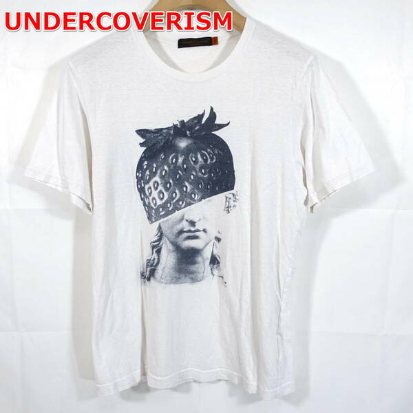 【良品】アンダーカバイズム　イチゴ帽子Ｔシャツ　UNDERCOVER ISM　サイズ２（Ｍ相当）　白