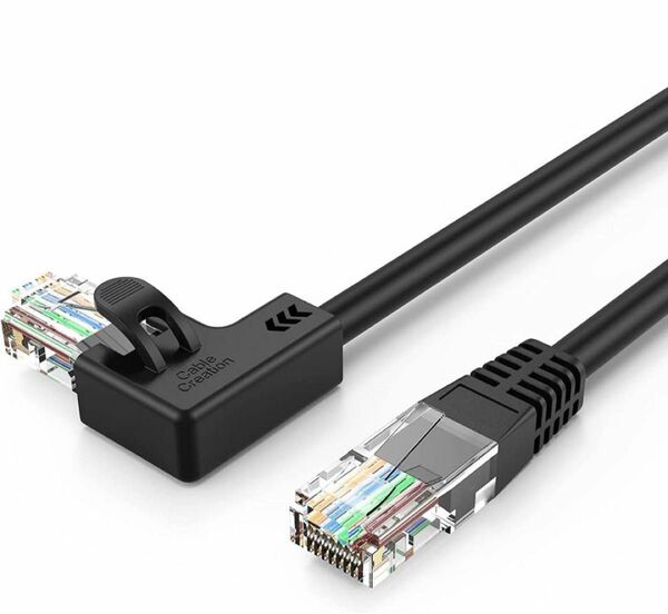 cat6 コネクタ 3m CAT6イーサネットパッチケーブル 50U 金メッキ 直角型 LANケーブル ブラック アドバンスSP用