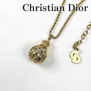 クリスチャンディオール　ネックレス　スクリューボール　ラインストーンChristian Dior ゴールドカラー
