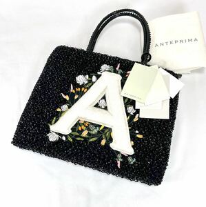  limited goods Anteprima MOTIVOmo tea vo embroidery black wire bag flower tote bag handbag black 