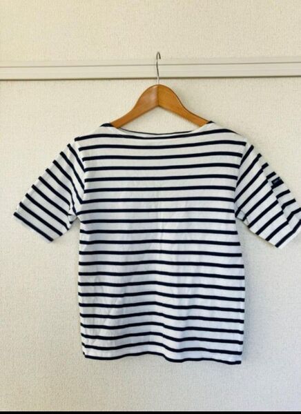 【セントジェームス】カットソー 半袖 Tシャツ 五分丈 紺 ボーダー