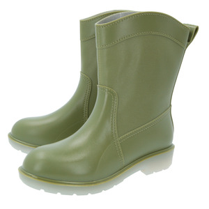 *b light green * 39(24.5cm) rain boots lady's Short mail order stylish simple rain shoes boots boots middle height .
