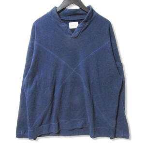 CAL O LINE キャルオーライン クロスステッチ スウェット CL202-018 20AW CROSS STITCH SWEAT STAND COLLAR ネイビー L 27106222