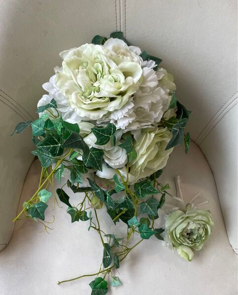 ウエディングブーケ★結婚式★前撮り★海外挙式★アートフラワー★造花★枯れない★残せるブーケ★展示品