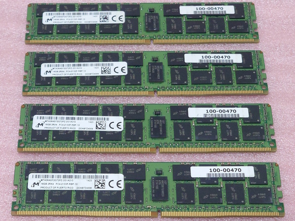 ●Micron MTA36ASF2G72PZ-2G1A2 4枚セット *PC4-17000/DDR4-2133/PC4-2133P ECC REG/Registered 288Pin DDR4 RDIMM 64GB(16GB x4) 動作品
