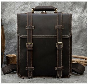 * quality guarantee * original leather rucksack Day Pack men's 14 -inch PC storage for man cow leather backpack 