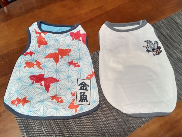 ドッグウェア(金魚&鶴)2Lサイズ2着セット