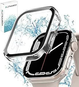 LIRUWECH Apple Watch 用 防水ケース 45mm 44mm 41mm 40mm アップルウォッチ保護カバー ガラ