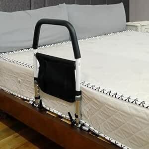 BQKOZFIN ベッド用 起き上がり手すり ベッド 手すり 立ち上がり補助 4段階高さ調節可能 介護用品 ベッドアーム ハンドル