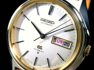 * ultimate beautiful goods GRAND SEIKO Grand Seiko 5646-7010 14 gold SS ivory rare! name machine GS5646A!*